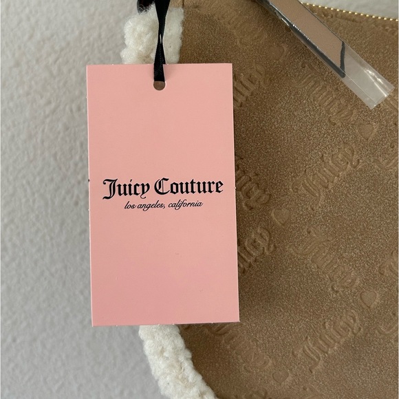 NWT Juicy Couture Ice Queen Sherpa Shoulder Bag Pecan / Crystal - Picture 2 of 14